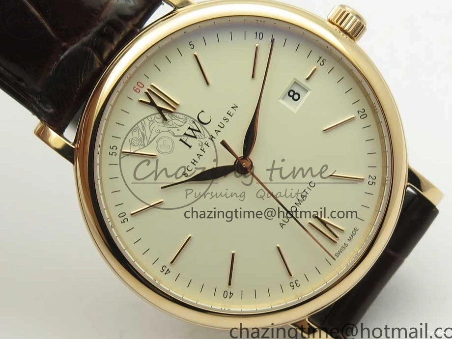 MIROTIME 0126 Portofino Automatic RG FKF 1:1 Best Edition White Dial on Brown Leather Strap A Practical 7140